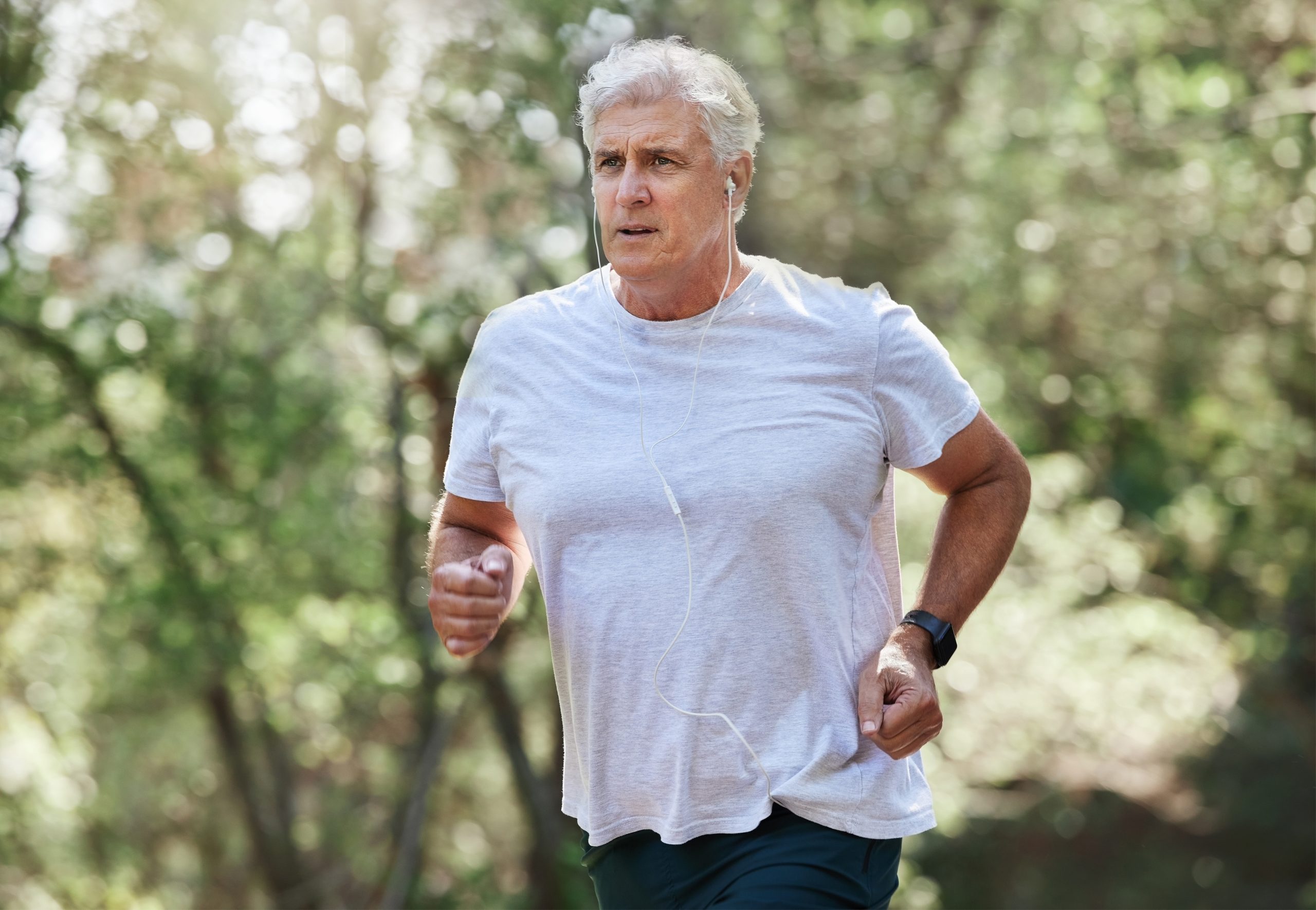 Testosterone Replacement Therapy 5 Senior,Man,,Exercise,And,Outdoor,With,Music,Earphones,For,Run,